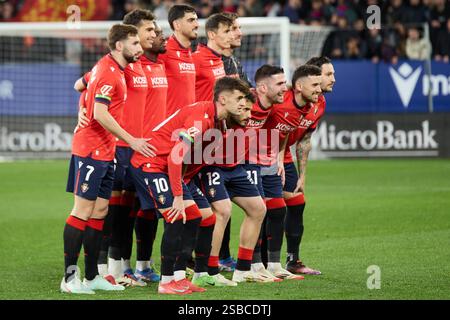 Pamplona, Spanien. Januar 2025. Sport. Fußball/Fußball. Das Fußballspiel der La Liga EA Sports zwischen CA Osasuna und Real Sociedad fand am 2. Februar 2025 im El Sadar-Stadion in Pamplona (Spanien) statt. Kredit: Inigo Alzugaray/Cordon Press Kredit: CORDON PRESS/Alamy Live News Stockfoto