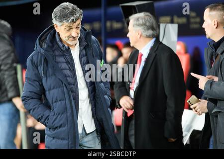 Pamplona, Spanien. Januar 2025. Sport. Fußball/Fußball. Imanol Alguacil (Real Sociedad Coach) spielte am 2. Februar 2025 im El Sadar Stadion in Pamplona (Spanien) während des Fußballspiels La Liga EA Sports zwischen CA Osasuna und Real Sociedad. Kredit: Inigo Alzugaray/Cordon Press Kredit: CORDON PRESS/Alamy Live News Stockfoto