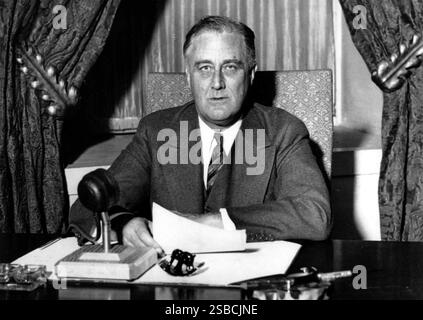 FRANKLIN D. ROOSEVELT (1882–1945) als US-Präsident im Jahr 1933, dem Jahr des New Deal Stockfoto