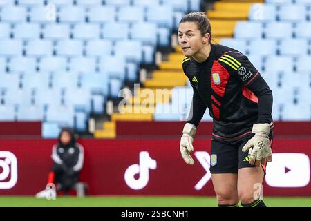 Birmingham, Großbritannien. Februar 2025. #1, Sabrina D’Angelo aus Aston Villa während des Women's Super League Spiels zwischen Aston Villa Women und Chelsea Women im Villa Park, Birmingham, England am 2. Februar 2025. Foto von Stuart Leggett. Nur redaktionelle Verwendung, Lizenz für kommerzielle Nutzung erforderlich. Keine Verwendung bei Wetten, Spielen oder Publikationen eines einzelnen Clubs/einer Liga/eines Spielers. Quelle: UK Sports Pics Ltd/Alamy Live News Stockfoto
