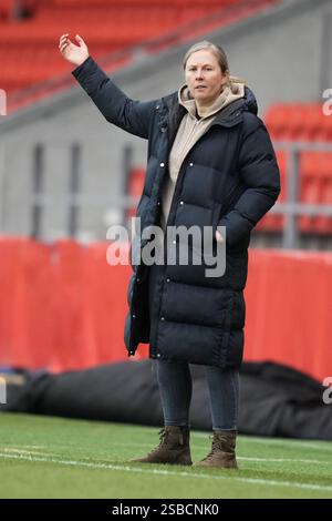 St Helens, Großbritannien. Februar 2025. Liverpool FC gegen Westham Utd FC Barclays Womens Super League Totally Wicked Stadium. St. Helens ENGLAND - 2. Februar 2025 Rehanne Skinner während des Spiels der Barclays Womens Super League zwischen Liverpool FC und West Ham Utd FC im Totally Wicked Stadium. Am 2. Februar 2025 in St. Helens.England Stockfoto