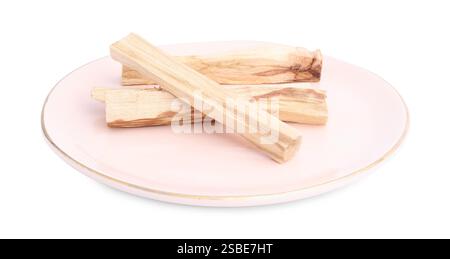 Drei palo santo-Sticks auf weißem Hintergrund Stockfoto