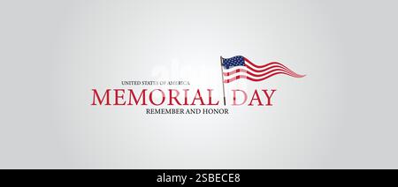 In Honor and Memory zum Gedenken an den Memorial Day in den USA Stock Vektor
