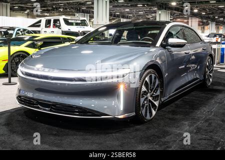 Washington, Usa. Januar 31, 2025. A 2025 Lucid Air auf der Washington, DC Auto Show im Walter E. Washington Convention Center in Washington, DC Credit: SOPA Images Limited/Alamy Live News Stockfoto