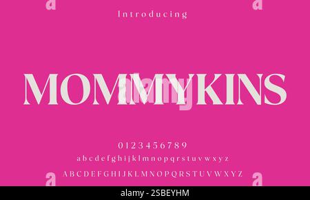 Elegante Schriftart, Serif Schriftart, Sans Serif, Modern Typography, Klassische Schriftart, Handgeschriebene Schriftart, Anzeigetext, Skriptschrift, Großbuchstaben, Stock Vektor