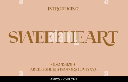 Elegante Schriftart, Serif Schriftart, Sans Serif, Modern Typography, Klassische Schriftart, Handgeschriebene Schriftart, Anzeigetext, Skriptschrift, Großbuchstaben, Stock Vektor