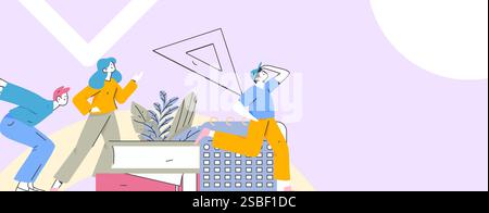 World Book Day Lesefarbe Flat Vector Konzept Operation Hand Gezeichnete Illustration Stock Vektor
