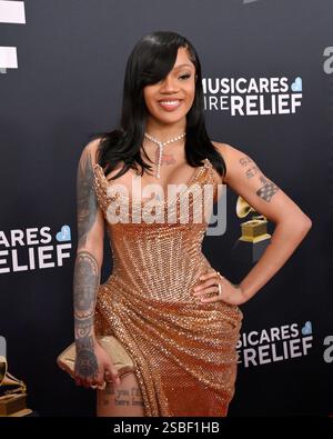 Los Angeles, ca. 2. Februar 2025. GloRilla kommt am 2. Februar 2025 für die 67. Jährlichen Grammy Awards in der Crypto.com Arena in Los Angeles an. Die Preisverleihung ehrt die besten Aufnahmen, Kompositionen und Künstler vom 16. September 2023 bis zum 30. August. 2024, wie von den Mitgliedern der Recording Academy gewählt. Foto: Jim Ruymen/UPI Credit: UPI/Alamy Live News Stockfoto