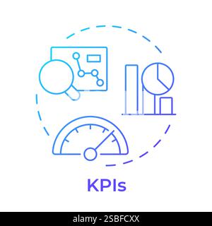 Symbol für das blaue Verlaufskonzept der KPIs Stock Vektor