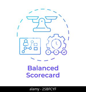 Symbol „Balanced Scorecard Blue Gradient Concept“ Stock Vektor