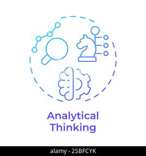 Analytical Thinking Blue Gradient Concept Symbol Stock Vektor