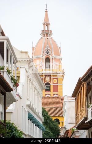 Die prächtige Kathedrale in Cartagena de Indias, Kolumbien (Kathedrale der Heiligen Katharina von Alexandria). Stockfoto