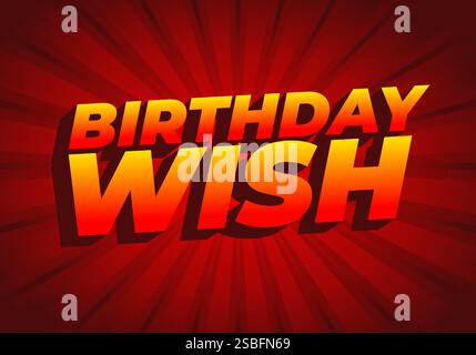 Geburtstagswunsch. Texteffekt-Design für Social-Media-Anzeigen oder Printwerbung Stock Vektor