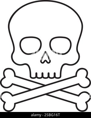 Menschlicher Schädel und Knochen (Piratensymbol) Stock Vektor