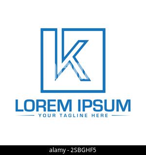 K Letter Logo Design, einzigartiges K Logo Design Stock Vektor