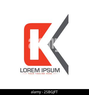 K Letter Logo Design, einzigartiges K Logo Design Stock Vektor