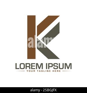 K Letter Logo Design, einzigartiges K Logo Design Stock Vektor