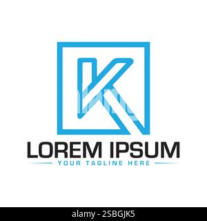 K Letter Logo Design, einzigartiges K Logo Design Stock Vektor