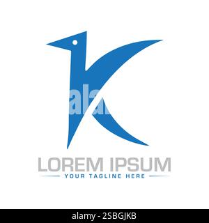K Letter Logo Design, einzigartiges K Logo Design Stock Vektor