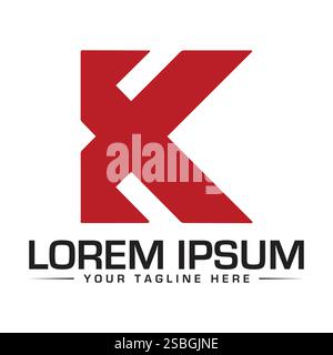 K Letter Logo Design, einzigartiges K Logo Design Stock Vektor
