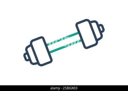 Kurzhantelsymbol. Liniensymbolstil. Symbol für Fitnessstudio und Fitness. Vektor-Illustration für Gym-Elemente Stock Vektor