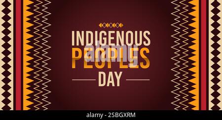 Braune Banner-Illustrationen für den Tag der Indigenen Völker in den Vereinigten Staaten. Stockfoto