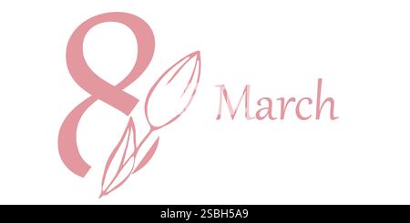 Elegantes Design zum Frauentag am 8. März mit Banner mit Blumenelementen Stock Vektor