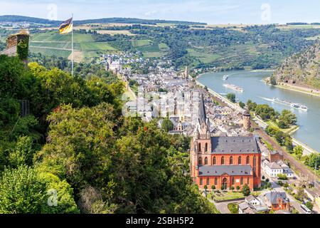 Stadt Oberwesel Teil des UNESCO-Weltkulturerbes Mittelrheintalschlucht in Deutschland Stockfoto