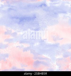 Nahtloser abstrakter Aquarellhintergrund in sanften Rosa-, Lavendel- und Lila-Tönen. Traumhaftes und elegantes Design, perfekt für Verpackungen, Schreibwaren und Stockfoto