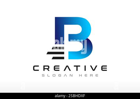 Logo mit B-Buchstaben, Logo mit B-Buchstaben, Logo mit B-Buchstaben, Logo mit b-Buchstaben, Logo mit b-Logo, Symbol-Illustrationen mit Vektorsymbolen und Logo mit schneller Geschwindigkeit Stock Vektor