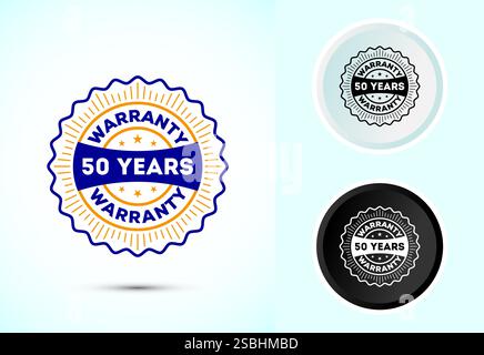 Werbung 50 Jahre Garantietikett, Symbol, Logo, Abzeichen, Symboldesign Stock Vektor