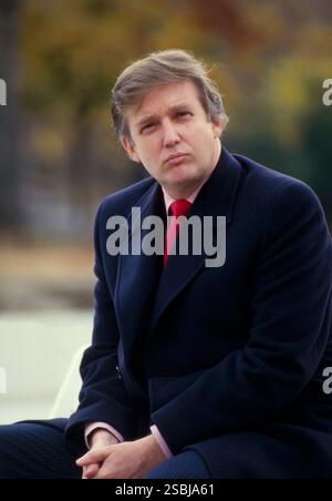 Donald Trump, amerikanischer Politiker, Medienpersönlichkeit und Geschäftsmann, der von 2017 bis 2021 45. Präsident der Vereinigten Staaten war. Fotografiert von Bernard Gotfryd 1980 in New York. Stockfoto