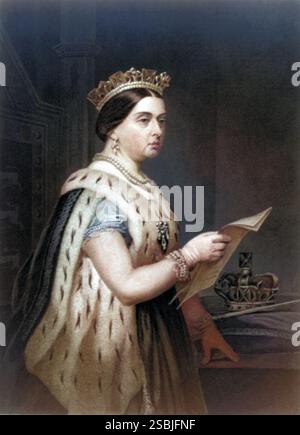 Victoria (* 24. Mai 1819 bis 22. Januar 1901) war Königin des Vereinigten Königreichs Großbritannien und Irland. Ihre Herrschaft ist als viktorianische Ära bekannt. Stockfoto