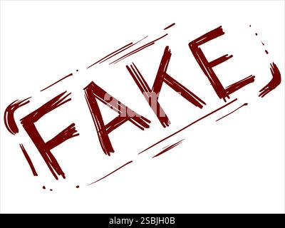 Falsche Inschrift auf weißem Hintergrund. Stock Vektor