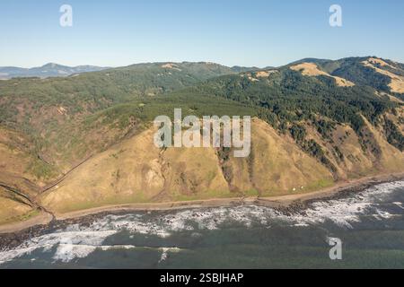 Blick auf die Klippen und das Meer an der Lost Coast in Nordkalifornien, USA. Stockfoto