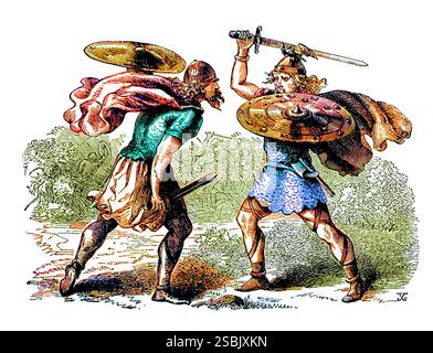 Die Schlacht von Clontarf fand am 23. April 1014 statt und kämpfte mit Brian Boru, dem Hohen König von Irland, gegen eine nordisch-irische Allianz. Stockfoto