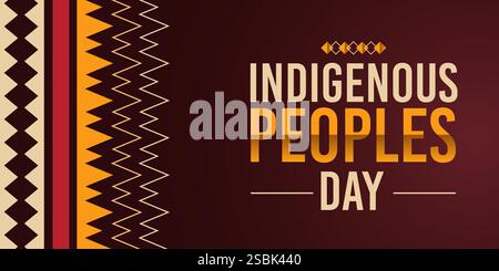 Sozialpost zum Tag der indigenen Völker in brauner Illustration. Stockfoto