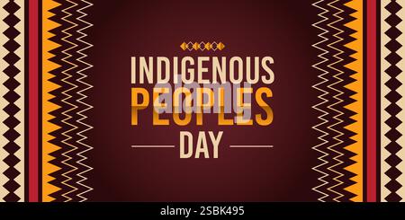 Braune Banner-Illustrationen für den Tag der Indigenen Völker in den Vereinigten Staaten. Stockfoto