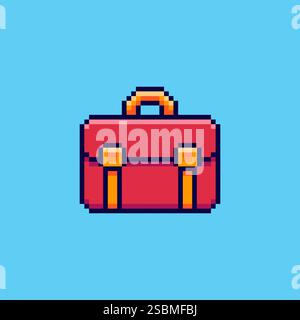 Pixel Art Aktenkoffer-Spiel-Asset-Design Stock Vektor