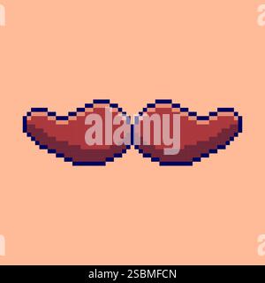 Pixel Art Moustache Spiel Asset Design Stock Vektor
