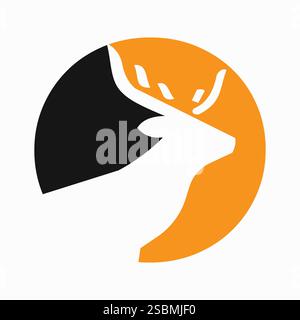 Initial Letter O Deer Logo Konzept mit minimalem Hirschkopf Symbol Vektor Vorlage Stock Vektor