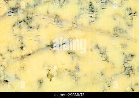 Blue Stilton englischer klassischer Käse geädert Marmor Detail Textur Hintergrund Stockfoto