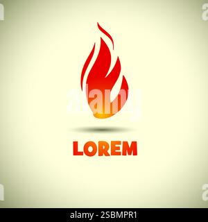 Logo Feuer handgezeichnet. Nicht AI, Vektorillustration Stock Vektor
