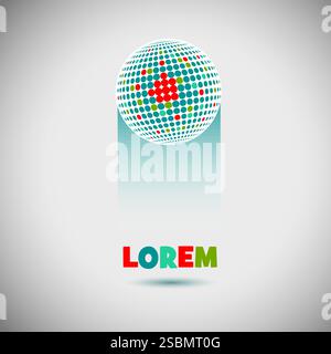 Logo Ball. Handgezeichnet. Nicht AI, Vektorillustration Stock Vektor