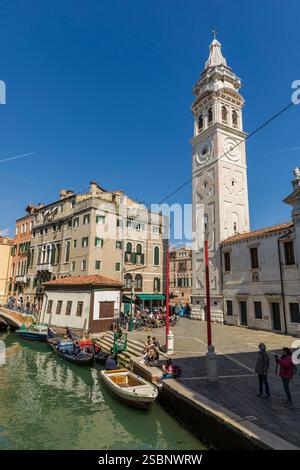 Italien, Veneto, Venedig, von der UNESCO zum Weltkulturerbe erklärt, Glockenturm der Kirche Santa Maria Formosa Stockfoto