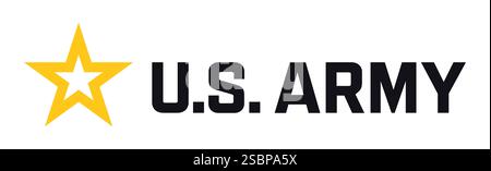 US Army Logo, weißer Hintergrund, Vektorillustration Stock Vektor