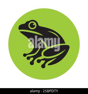 Minimalistische Frosch Silhouette Logo Vorlage, Vektor Stock Vektor