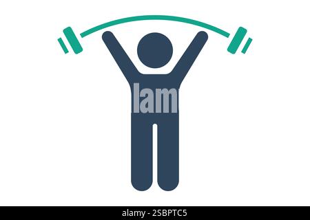 Workout-Symbol. Symbolstil durchgehend. Menschen, die Langhantel heben. Symbol für Fitnessstudio und Fitness. Vektor-Illustration für Gym-Elemente Stock Vektor
