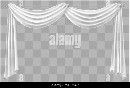 Vorhangvorhang für weites Fenster weiß Stock Vektor