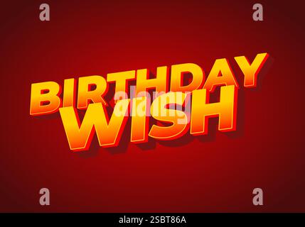 Geburtstagswunsch. Texteffekt-Design für Social-Media-Anzeigen oder Printwerbung mit hellen Farben Stock Vektor